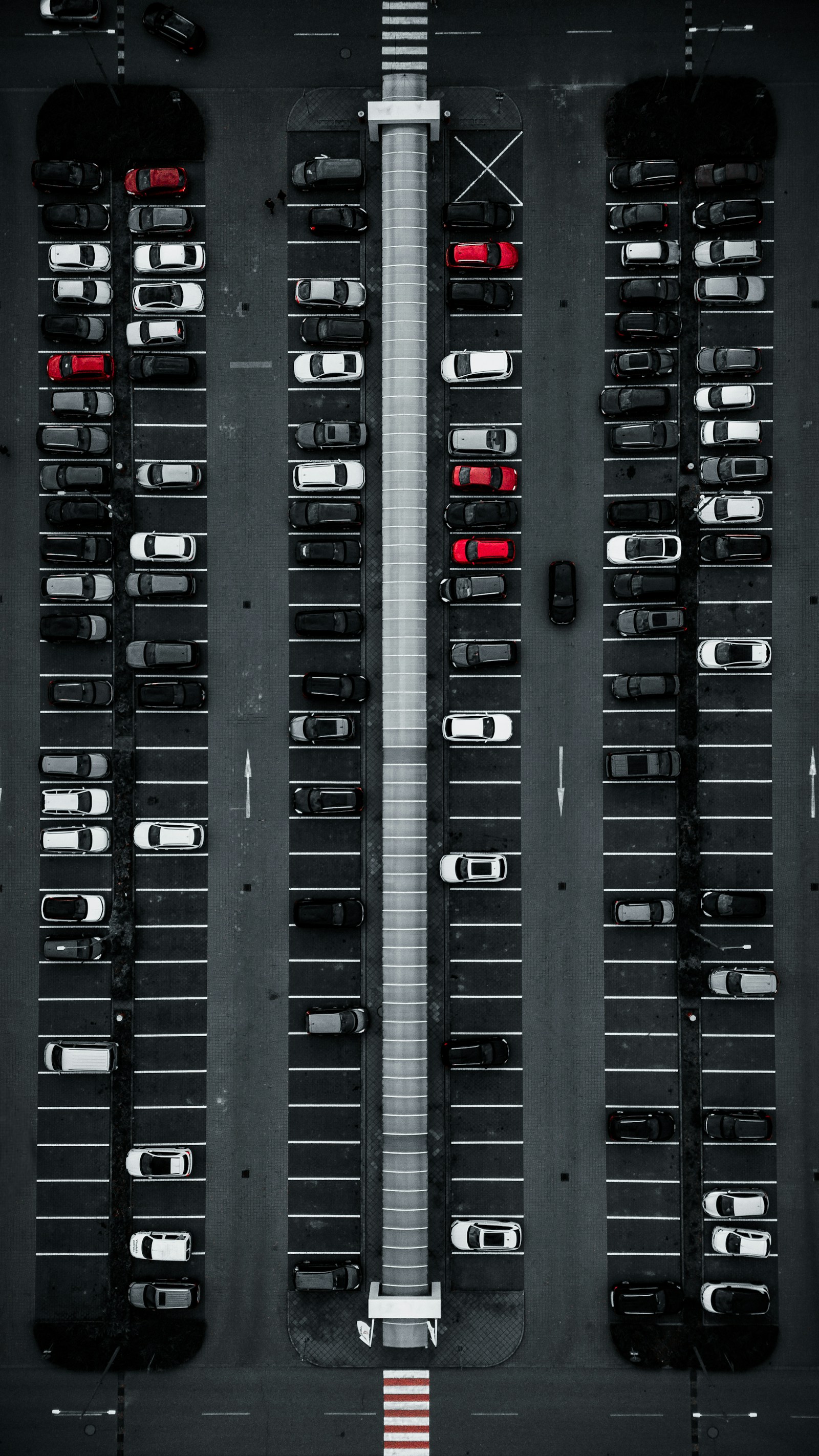 A car park seen from above